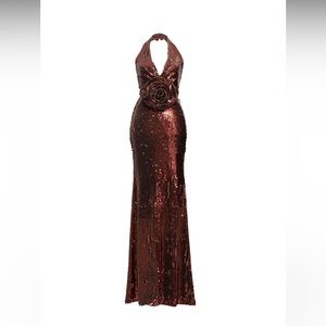 New, worn once The Bar Grayson Gown in Hot Chocolate